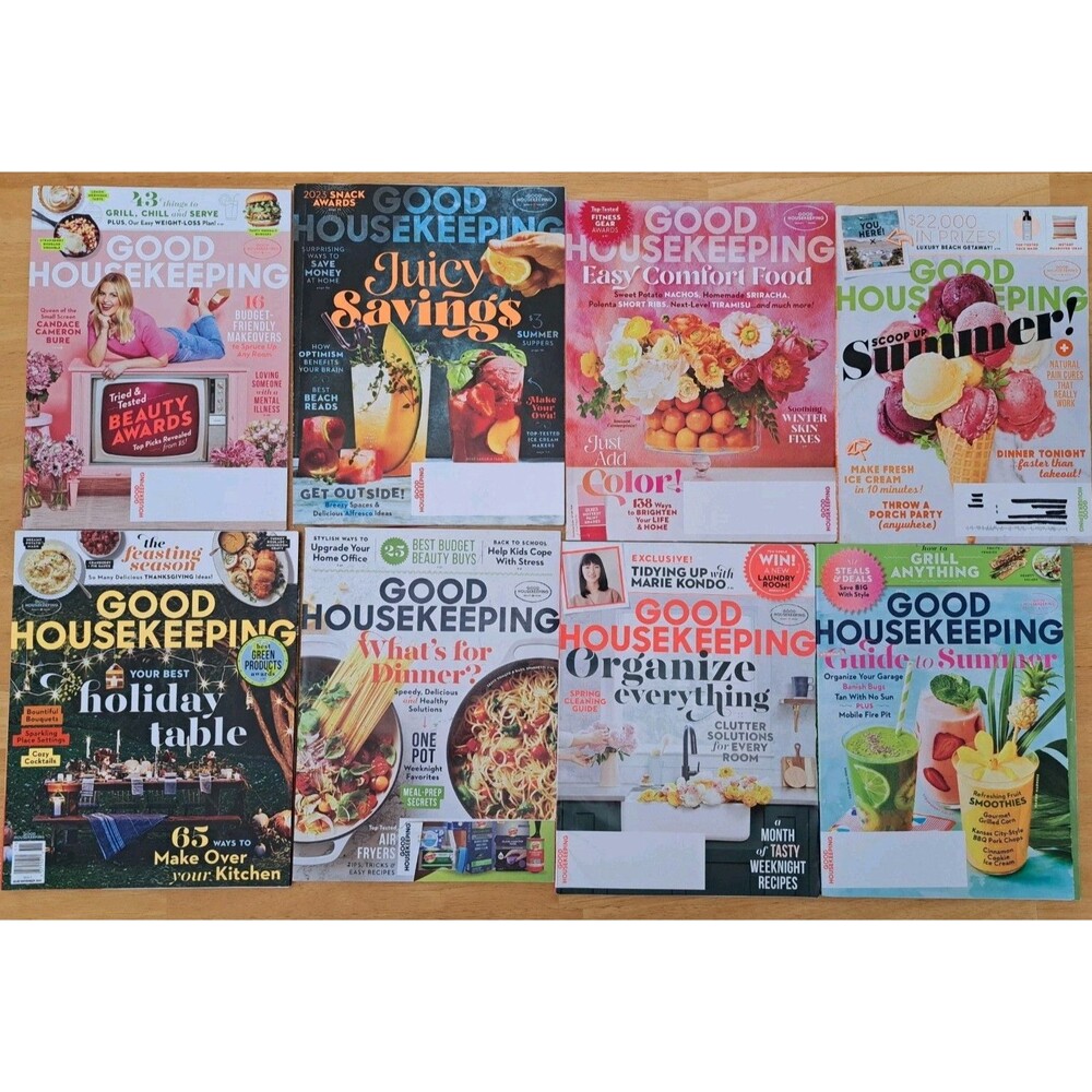 Good Housekeeping Magazine Lot of 8 Issues Marie Kondo Candace Cameron Bure